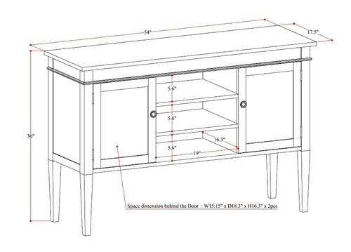 Alt View 15. Simpli Home - Carlton Collection Tall TV Media Stand - Tobacco Brown.