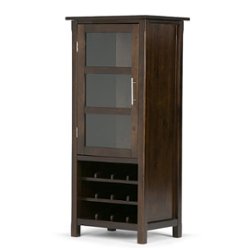 Simpli Home - Avalon High Storage Wine Rack Cabinet - Dark Tobacco Brown - Angle_Zoom