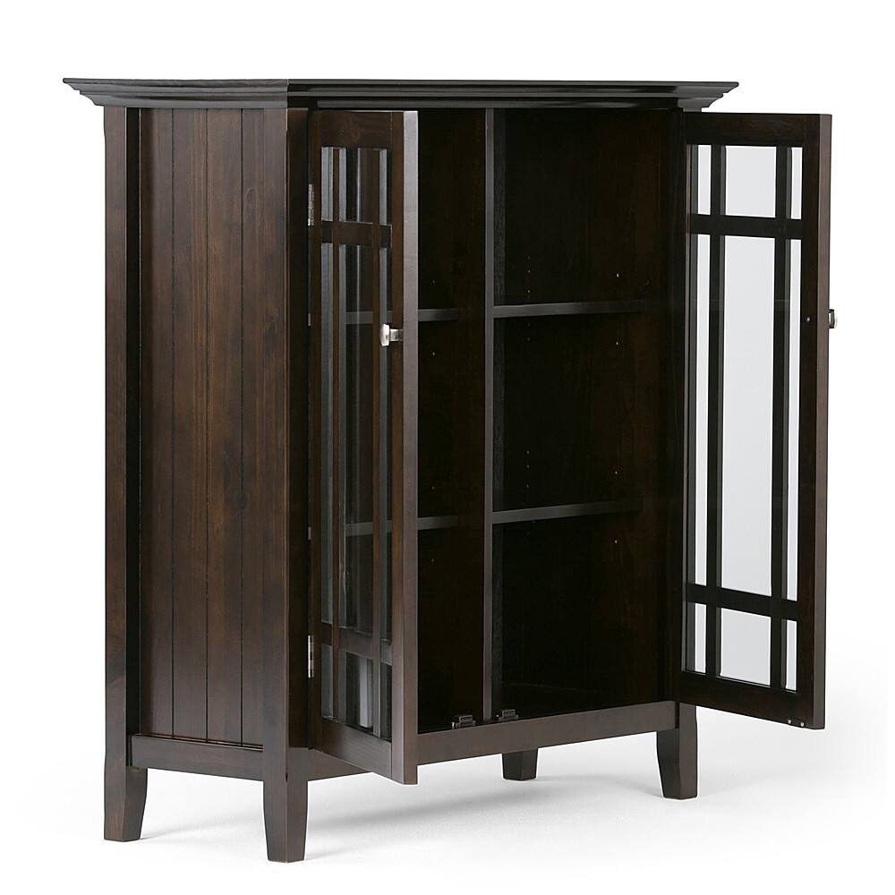 Alt View 11. Simpli Home - Bedford Medium Storage Cabinet - Tobacco Brown.