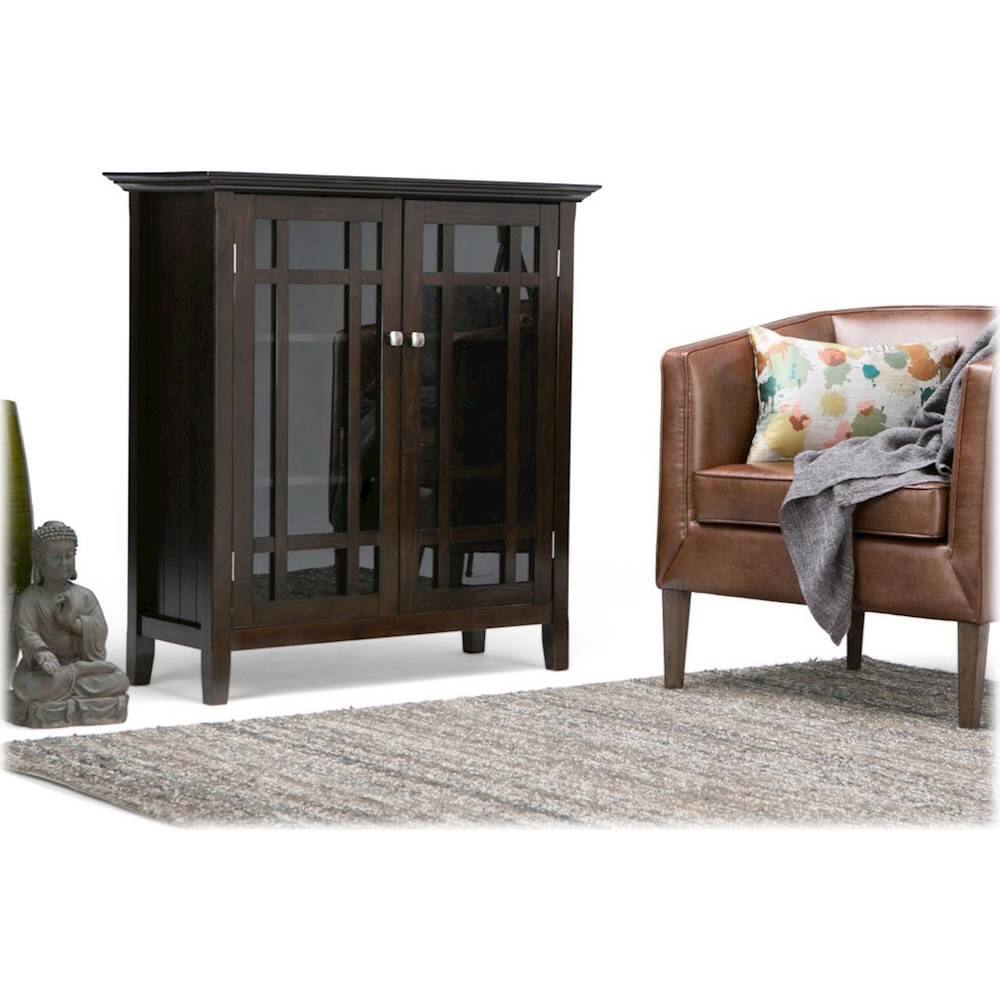 Alt View 15. Simpli Home - Bedford Medium Storage Cabinet - Tobacco Brown.