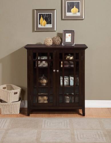 Alt View 16. Simpli Home - Bedford Medium Storage Cabinet - Tobacco Brown.