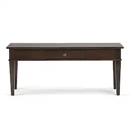 Simpli Home - Carlton Rectangular Solid Pine 1-Drawer Coffee Table - Brown