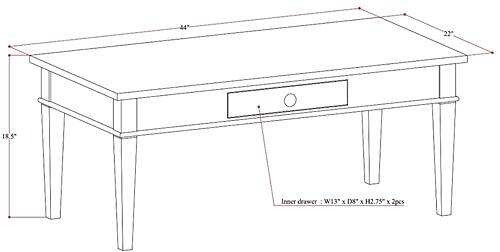 Alt View 18. Simpli Home - Carlton Rectangular Solid Pine 1-Drawer Coffee Table - Brown.