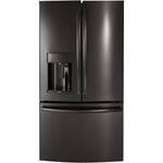 GE - Profile Series 27.8 Cu. Ft. French Door Refrigerator with Keurig Brewing System - Black stainless steel - Front_Standard