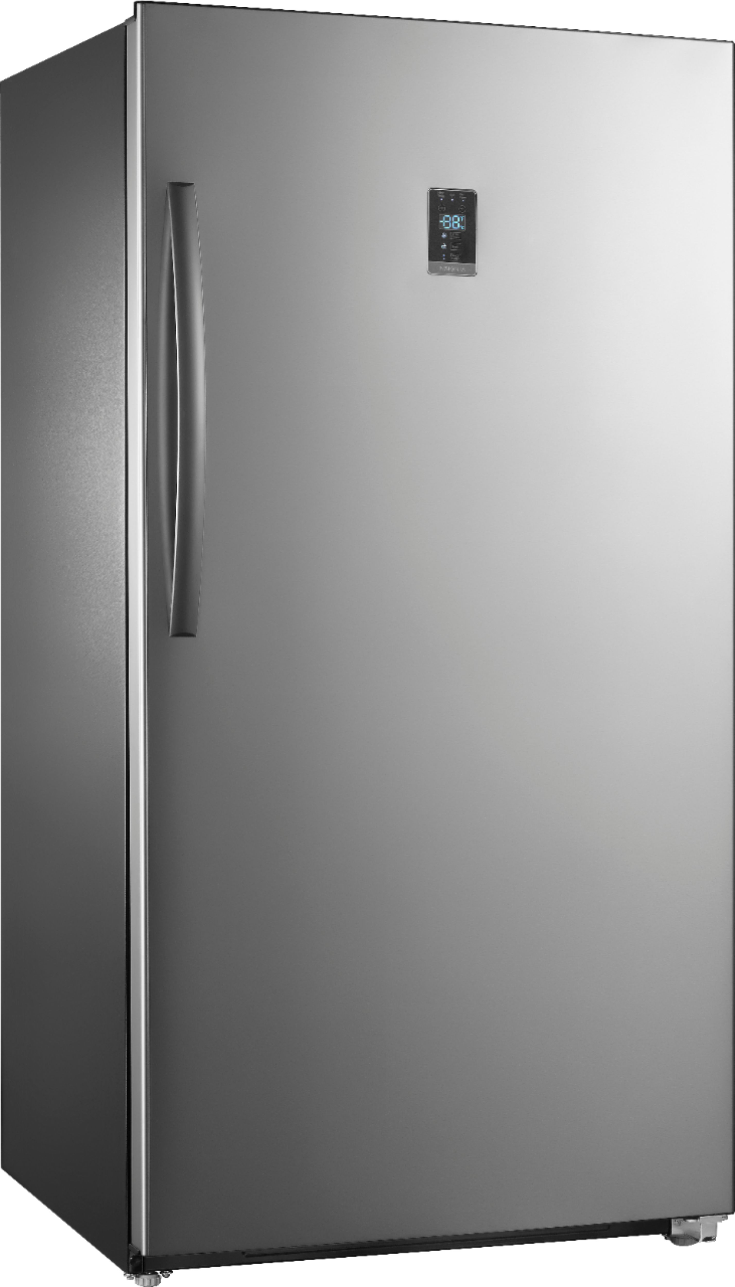 Angle View: Insignia™ - 17.0 Cu. Ft. Frost-Free Upright Convertible Freezer/Refrigerator - Stainless steel