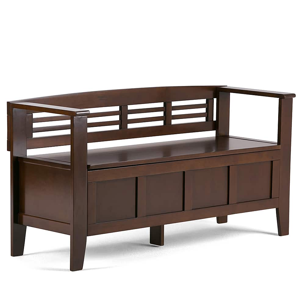 Angle View: Simpli Home - Adams SOLID WOOD 48 inch Wide Contemporary Entryway Storage Bench in - Rustic Medium Brown