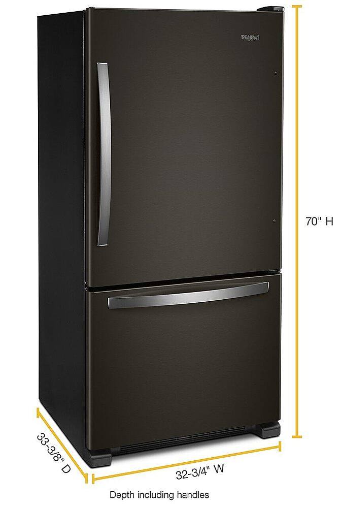 Alt View 18. Whirlpool - 22 Cu. Ft. Bottom-Freezer Refrigerator with SpillGuard Glass Shelves - Black Stainless.