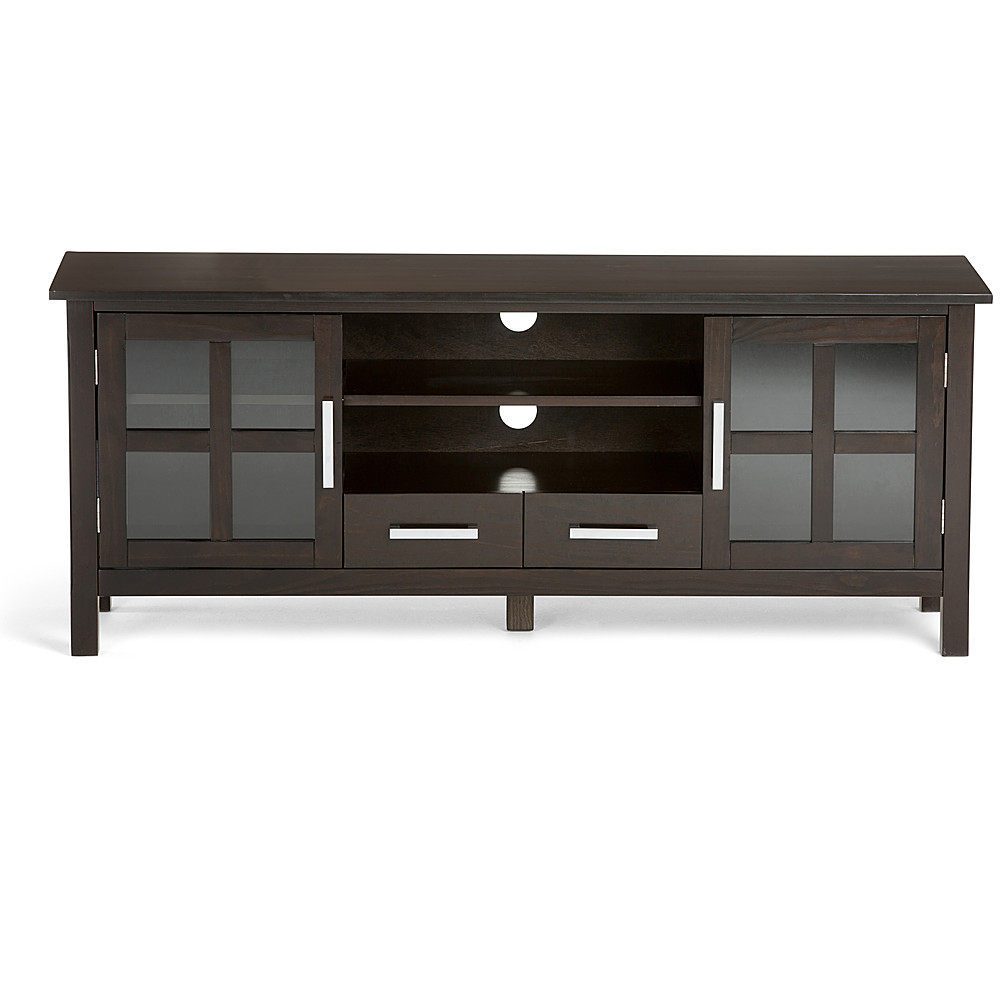 Angle View: Simpli Home - Kitchener TV Cabinet for Most TVs Up to 66" - Dark Walnut Brown