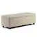 Front. Simpli Home - Avalon Rectangular Polyurethane Faux Leather Ottoman With Inner Storage - Satin Cream.