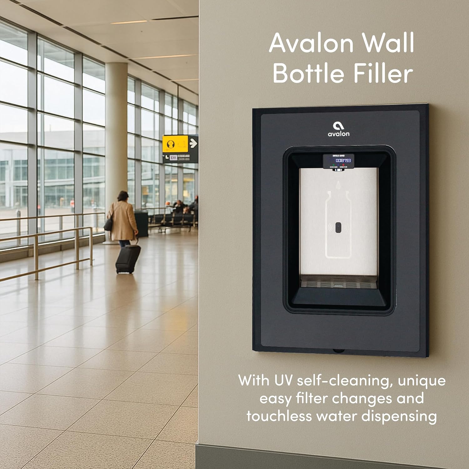 Avalon Wall Bottle Filler

With UV self-cleaning, unique easy filter changes and touchless water dispensing