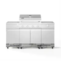 TYTUS Grills - Fresno 5-Burner LP/NG Convertible Grill in Stainless Steel + Shadow Stone - Silver - Angle_Zoom
