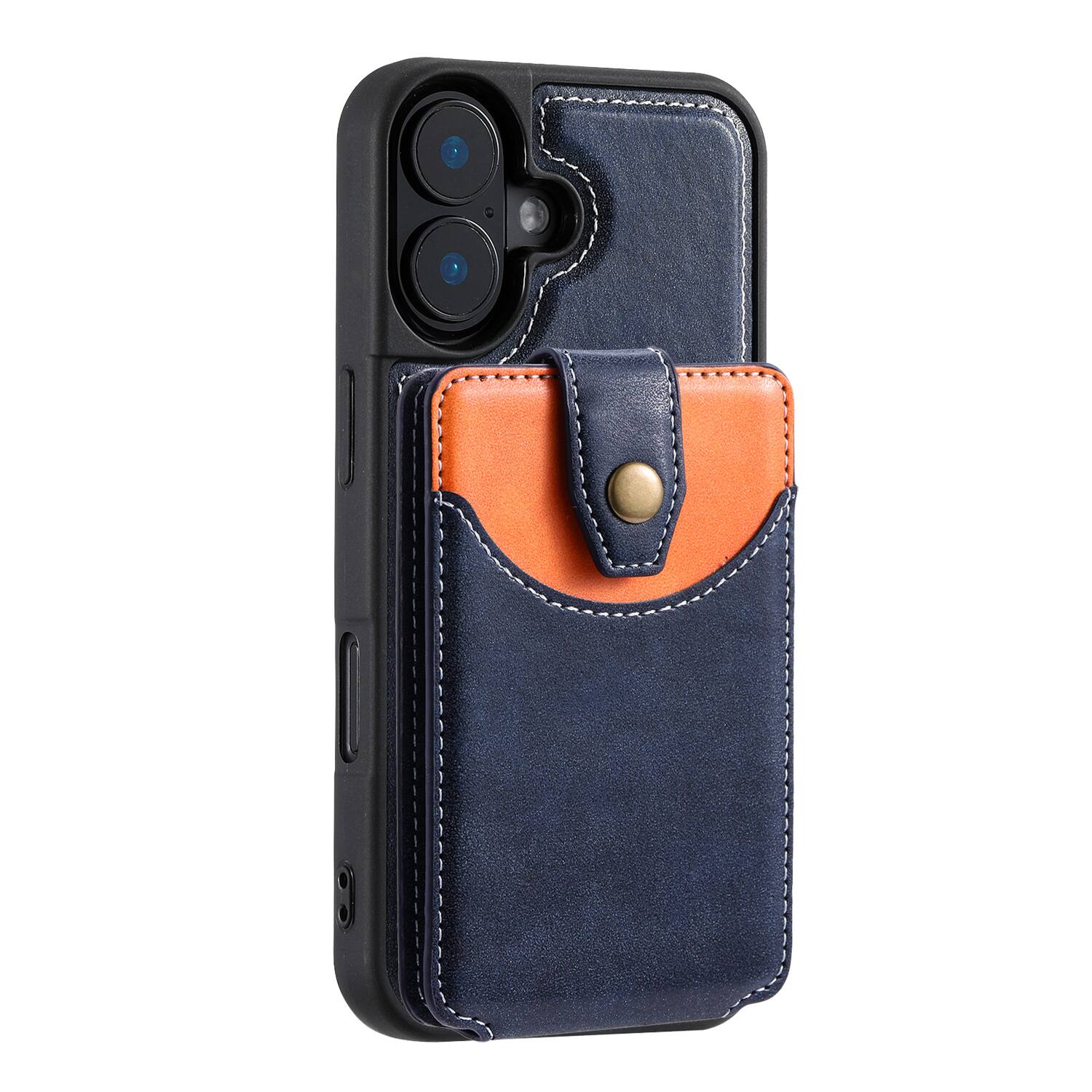 Alt View 2. Dteck - For Apple iPhone 17 Pro Max Case,2-in-1 Magnetic Detachable PU Leather Wallet Flip Stand Card Holder TPU Inner Cover - Blue.