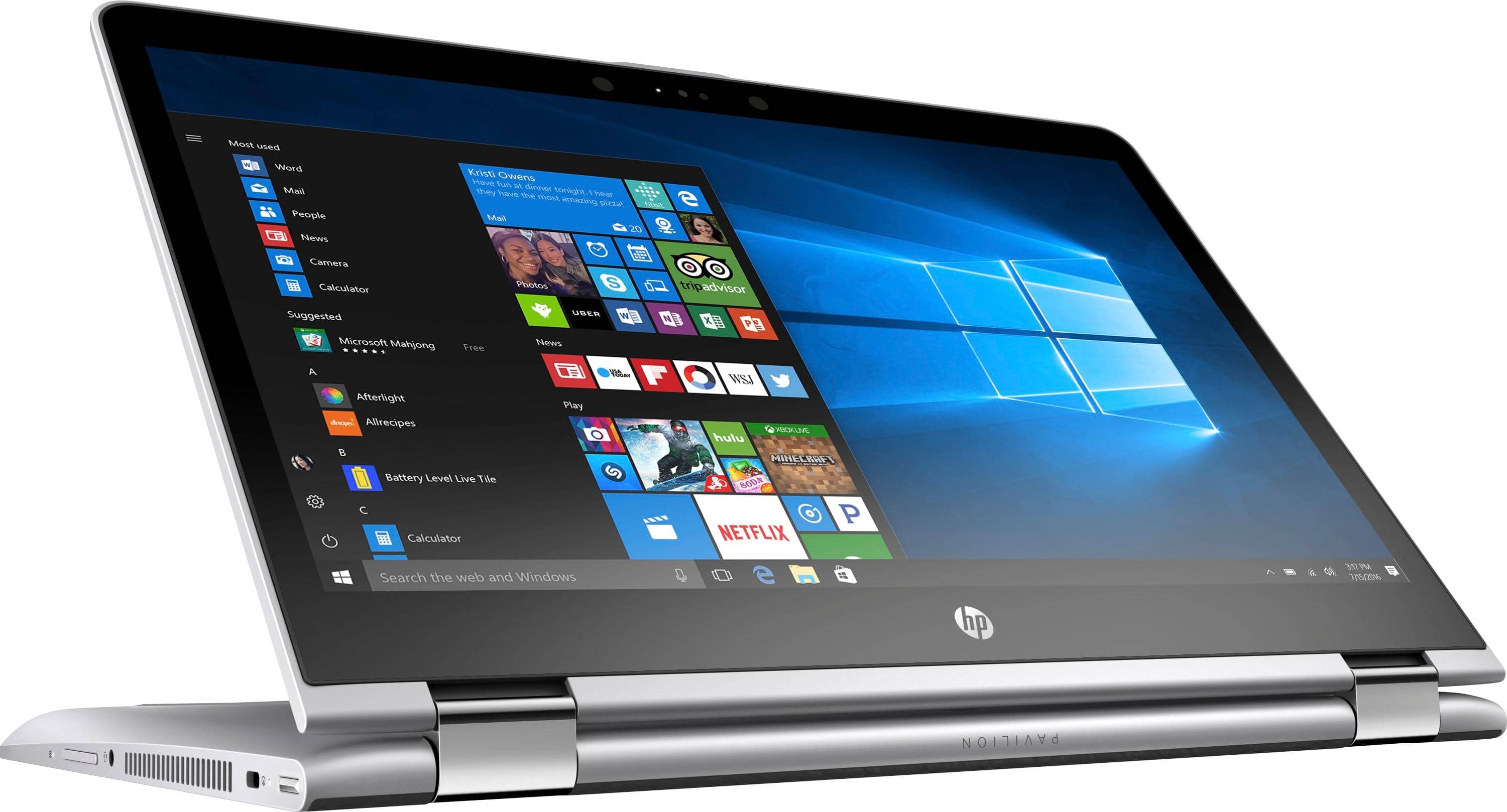 Alt View 12. HP - 14" Touch-Screen Laptop - Intel Core i3 - 8GB Memory - 500GB Hard Drive - HP finish in natural silver.