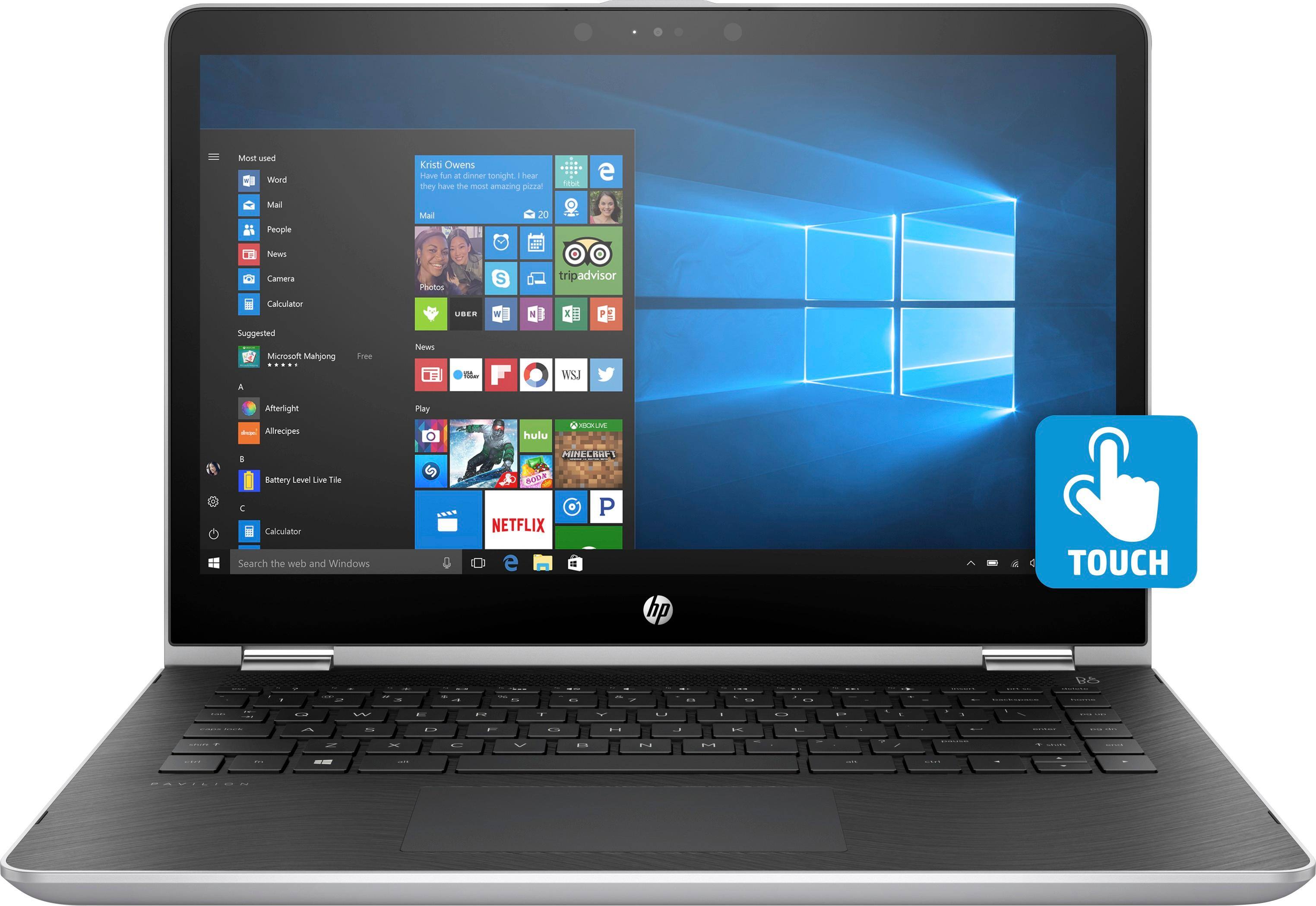Alt View 13. HP - 14" Touch-Screen Laptop - Intel Core i3 - 8GB Memory - 500GB Hard Drive - HP finish in natural silver.
