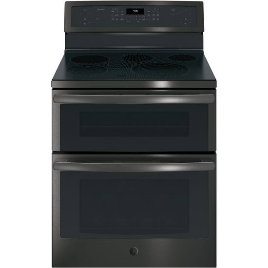Ge Profile Series 6 6 Cu Ft Freestanding Double Oven Electric Convection Range Black Stainless Steel Pb960bjts Best Buy