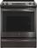 Front. GE - 5.3 Cu. Ft. Slide-In Electric Convection Range - Black Stainless Steel.