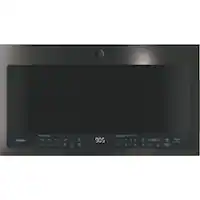 GE Profile - 2.1 Cu. Ft. Over-the-Range Microwave with Sensor Cooking and Chef Connect - Black Stainless Steel - Front_Zoom