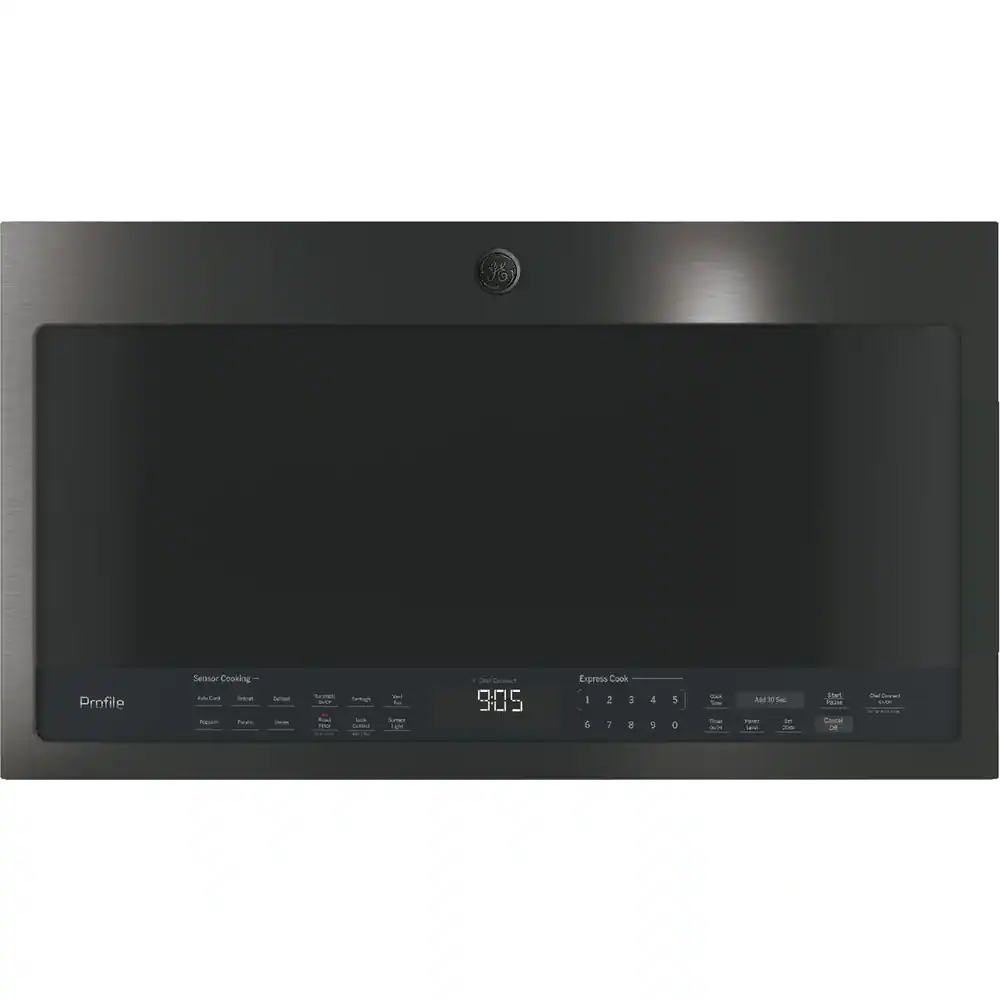 GE Profile - 2.1 Cu. Ft. Over-the-Range Microwave with Sensor Cooking and Chef Connect - Black Stainless Steel