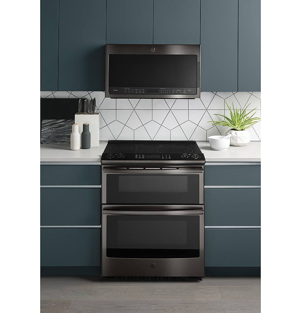 Alt View 18. GE Profile - 2.1 Cu. Ft. Over-the-Range Microwave with Sensor Cooking - Black Stainless Steel.