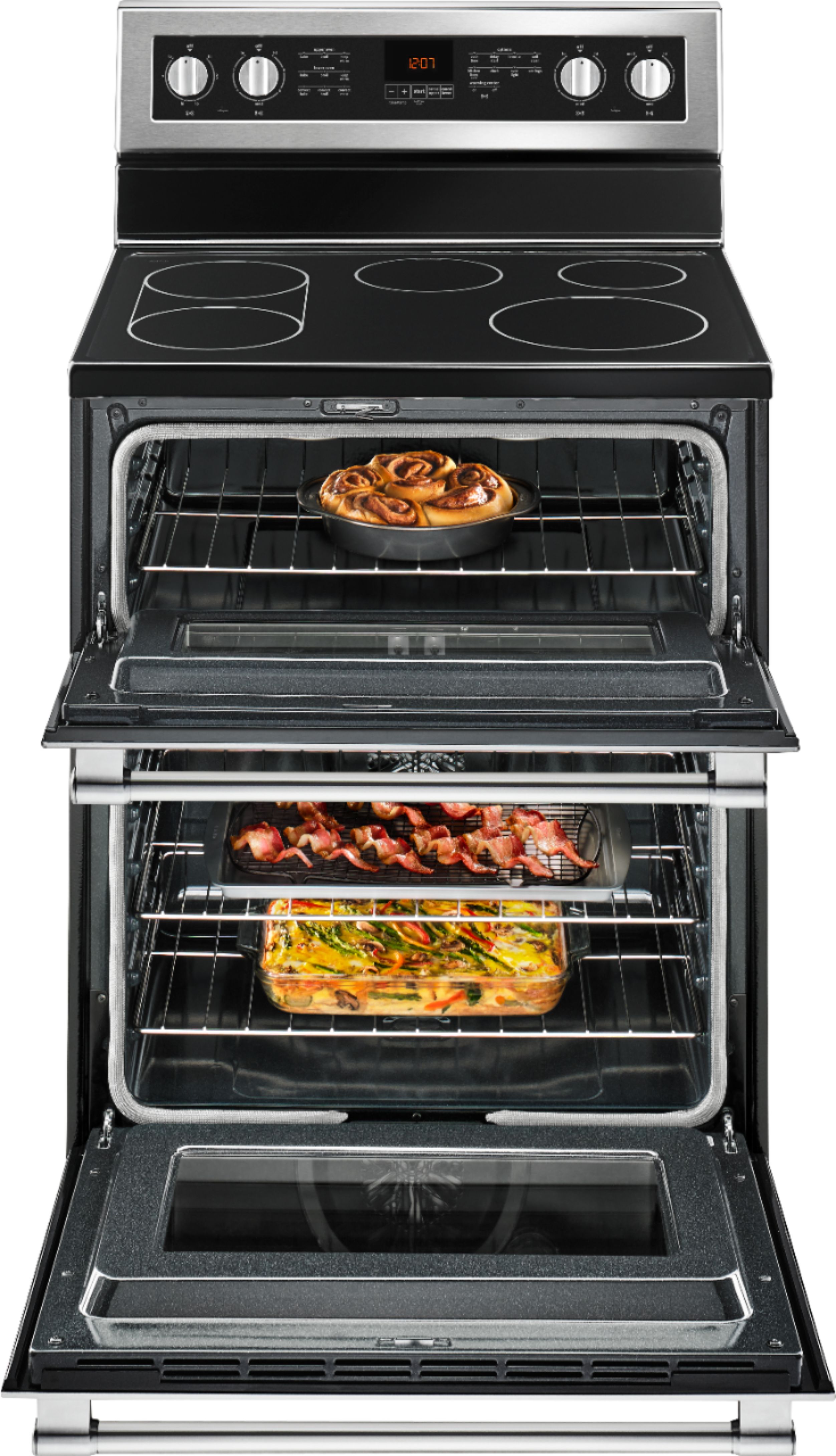Maytag Double Oven Electric Range With Convection Oven In Fingerprint