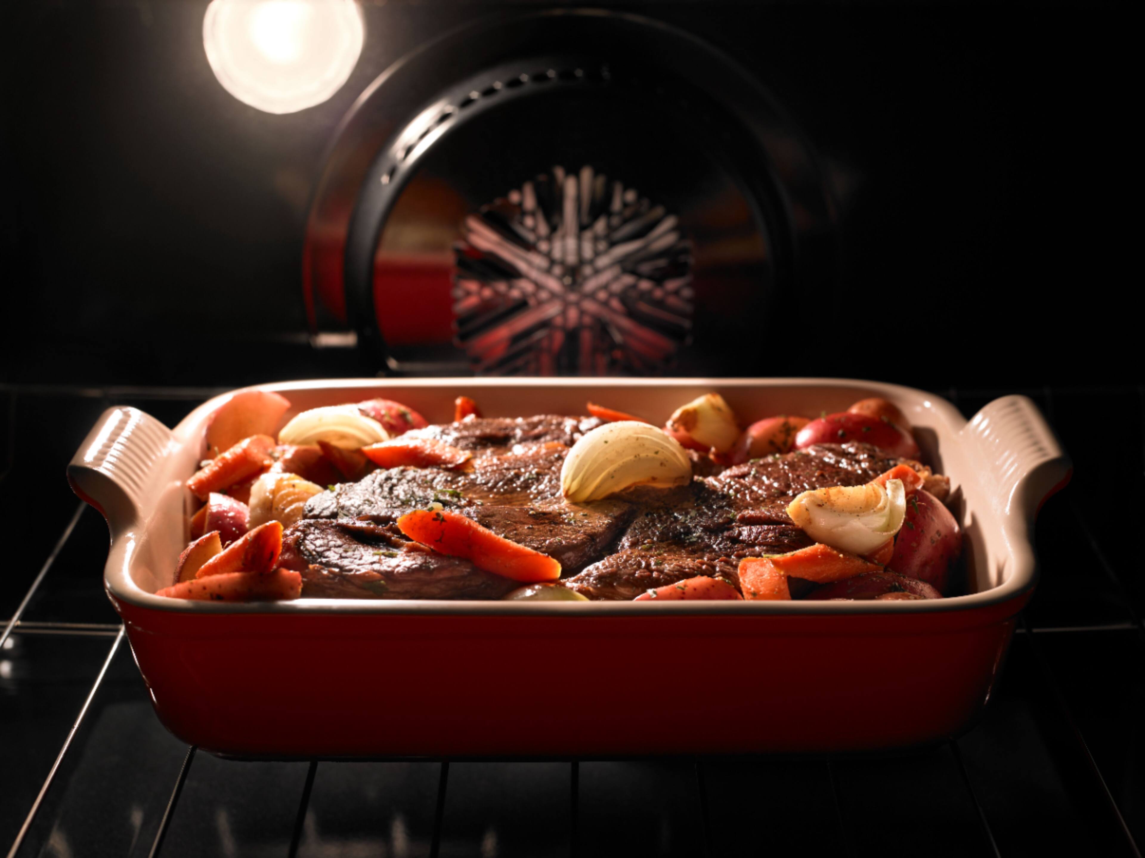 Alt View 16. Maytag - 6.7 Cu. Ft. Self-Cleaning Freestanding Fingerprint Resistant Double Oven Electric Convection Range - Stainless Steel.