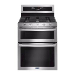 Maytag - 6.0 Cu. Ft. Self-Cleaning Freestanding Fingerprint Resistant Double Oven Gas Convection Range - Stainless steel - Front_Zoom