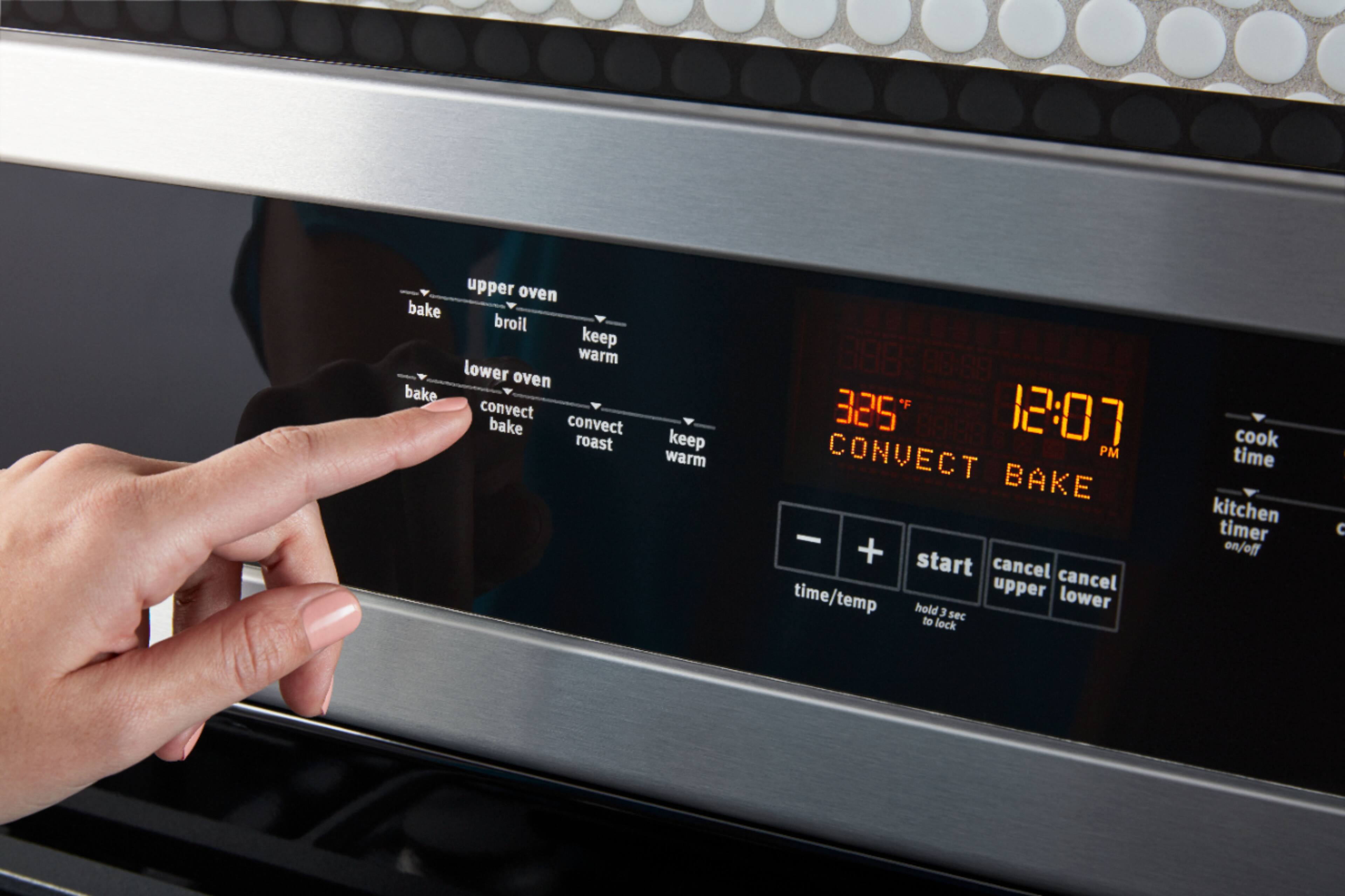 Alt View 15. Maytag - 6.0 Cu. Ft. Self-Cleaning Freestanding Fingerprint Resistant Double Oven Gas Convection Range - Stainless steel.