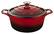 Angle. La Cuisine - Cast -Iron Round Covered Casserole 3.7 qt - Red.
