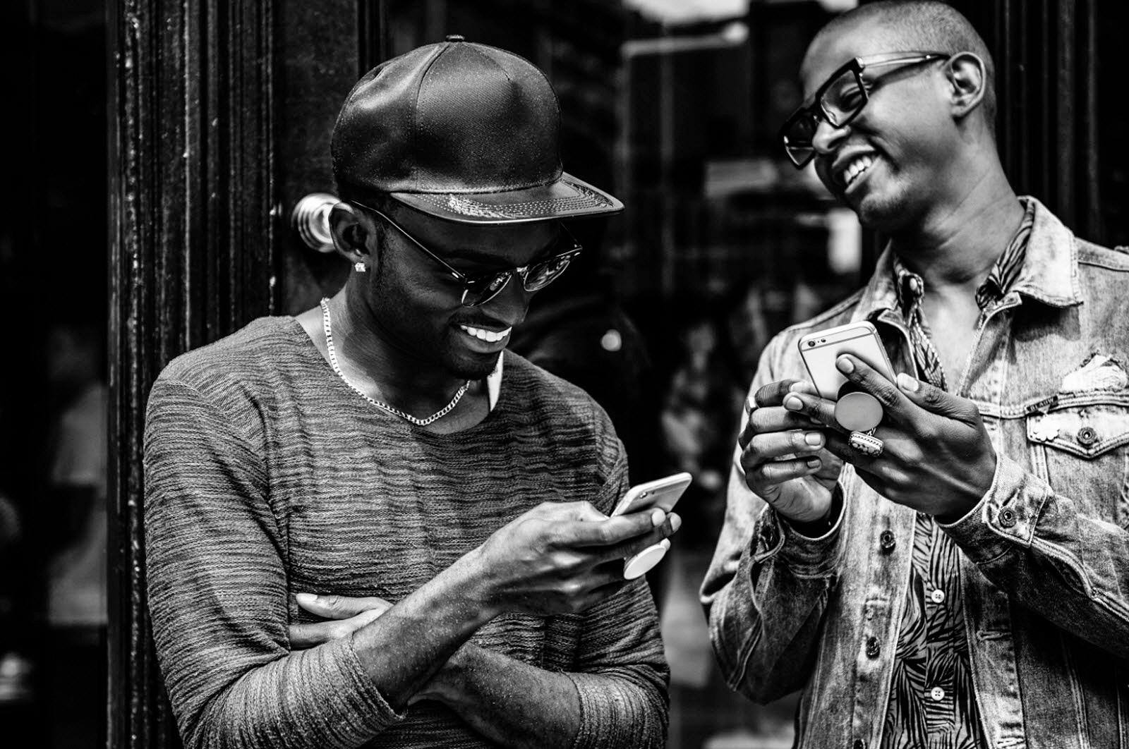 Alt View 12. PopSockets - Finger Grip/Kickstand for Mobile Phones - Black Marble.