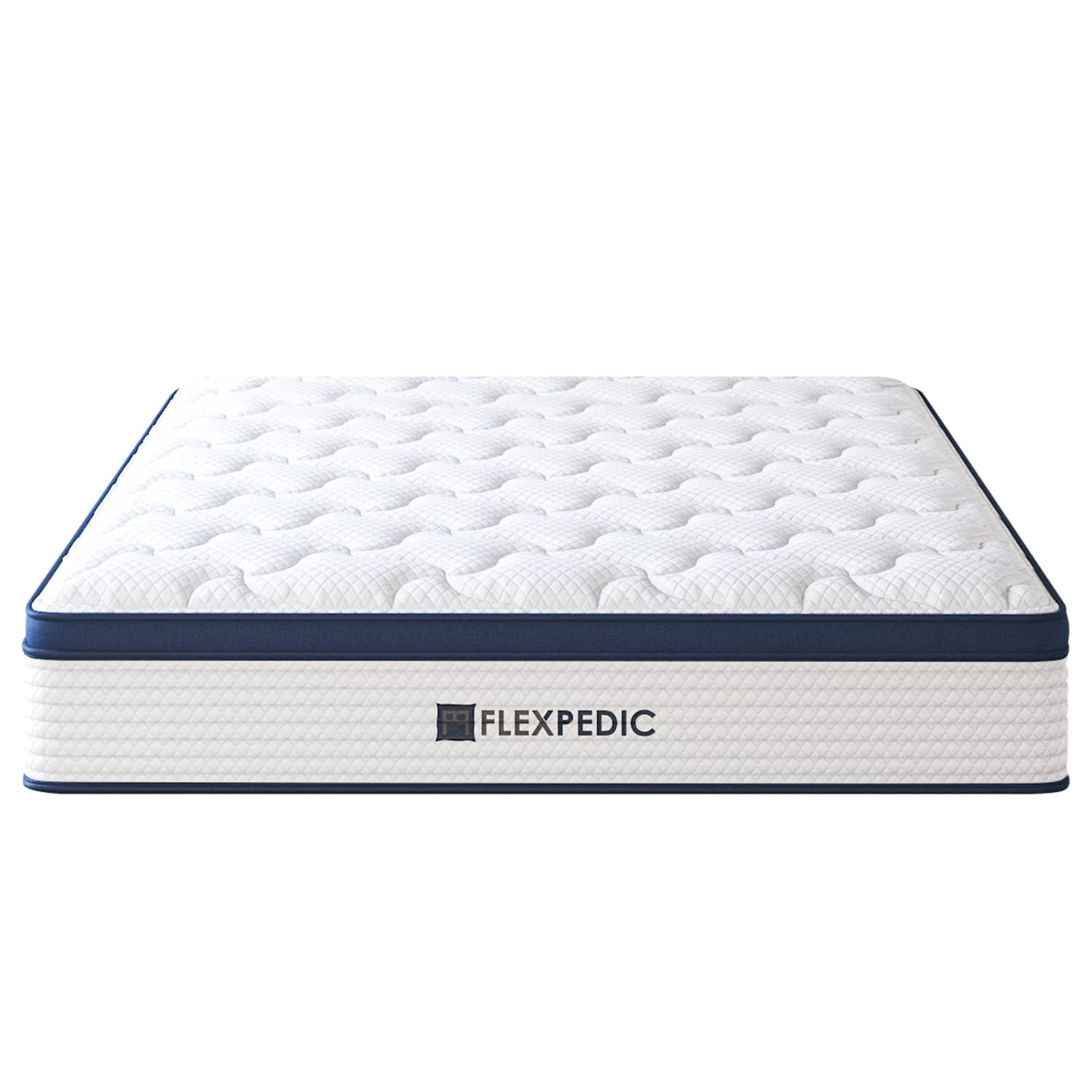 TinyHomie - 10in Queen Mattress Memory Foam Hybrid Mattress with Space Cotton Stronger Support Motion Isolation and Pressure Relief - White and Blue