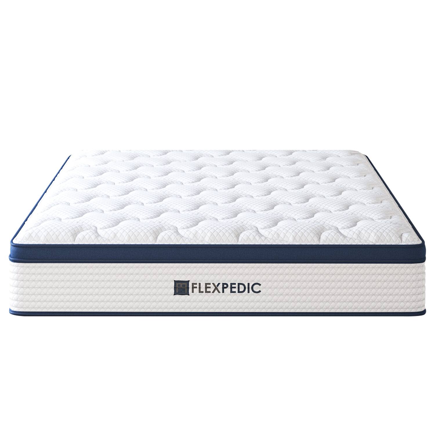 Front. TinyHomie - 10in Queen Mattress Memory Foam Hybrid Mattress with Space Cotton Stronger Support Motion Isolation and Pressure Relief - White and Blue.