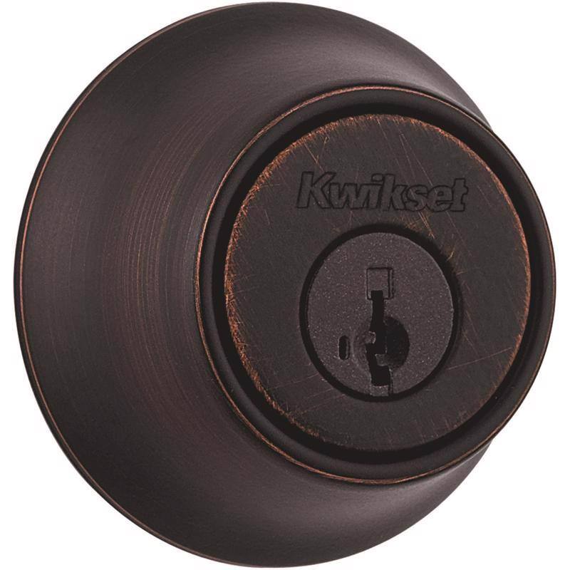 Angle. Kwikset - Kwikset SmartKey Security Venetian Bronze Metal Single Cylinder Deadbolt.