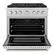 Angle. ZLINE - 36 in. Wide 6 Burner Paramount Gas Range with DuoPro Cooktop and Gas Oven with White Matte Door (PSGR-WM-36) - Stainless Steel with White Matte Door.