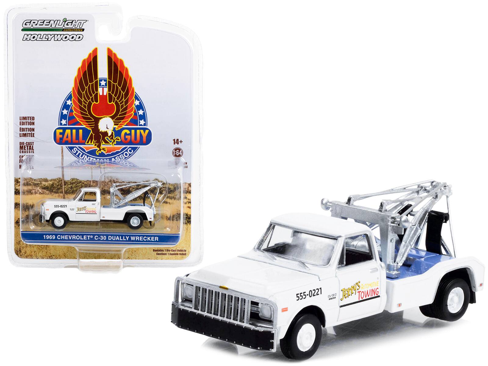 "1969 Chevrolet C-30 Dually Wrecker Tow Truck White ""Fall Guy Stuntman Association"" 1/64 Diecast Model Car by Greenlight" price history on PriceWatchPro