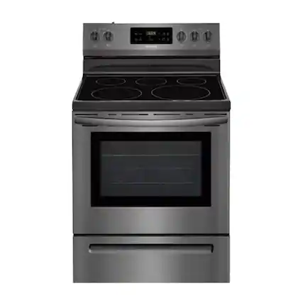 Front. Frigidaire - 5.3 Cu. Ft. Self-Cleaning Freestanding Electric Range - Black Stainless Steel.