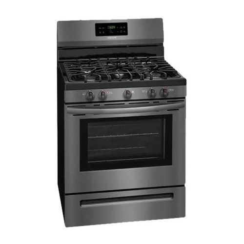 Left View: Frigidaire - 5.0 Cu. Ft. Self-Cleaning Freestanding Gas Range - Black stainless steel