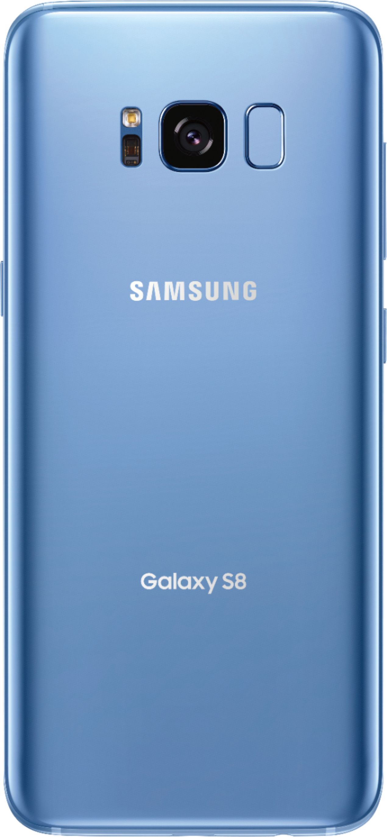 Back View: Samsung - Refurbished Galaxy S8 4G LTE with 64GB Memory Cell Phone (Unlocked) - Coral Blue