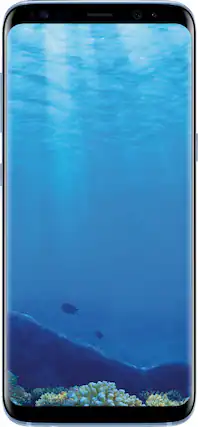 Front. Samsung - Refurbished Galaxy S8 4G LTE with 64GB Memory Cell Phone (Unlocked) - Coral Blue.