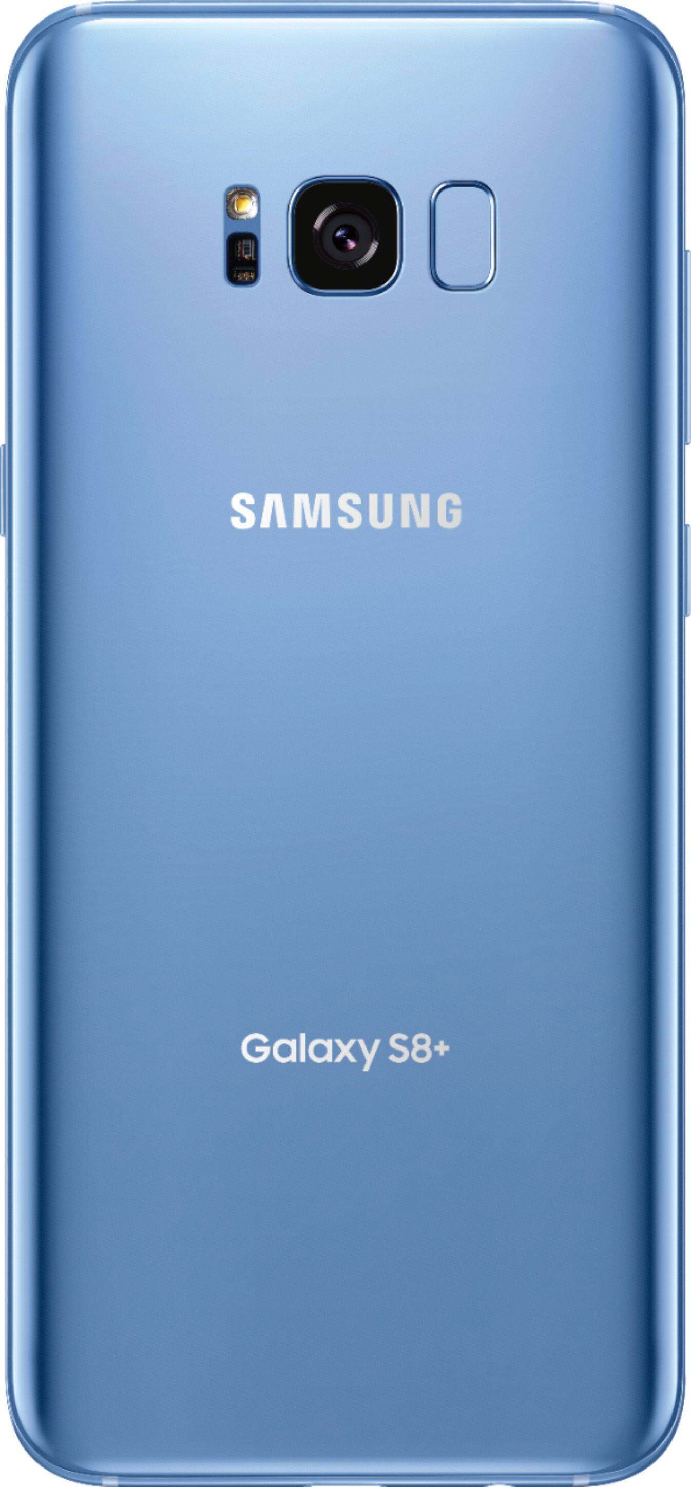 Back. Samsung - Geek Squad Certified Refurbished Galaxy S8+ 4G LTE with 64GB Memory Cell Phone (Unlocked) - Coral Blue.