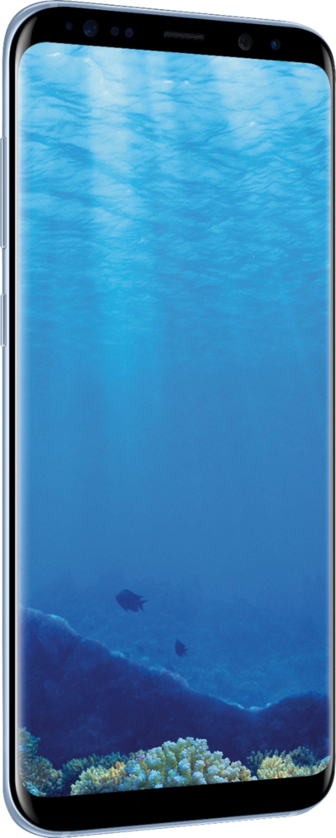 Angle. Samsung - Geek Squad Certified Refurbished Galaxy S8+ 4G LTE with 64GB Memory Cell Phone (Unlocked) - Coral Blue.