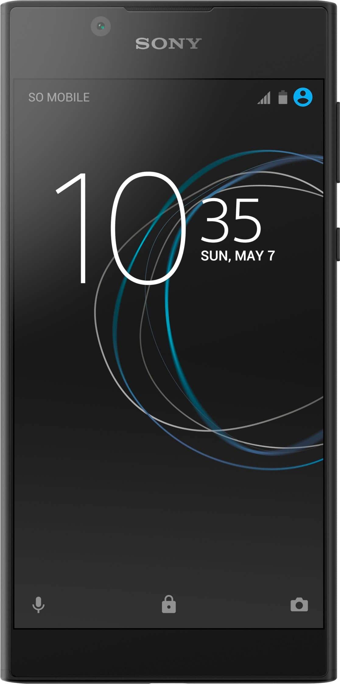 Front. Sony - Geek Squad Certified Refurbished Xperia L1 with 16GB Memory Cell Phone (Unlocked) - Black.