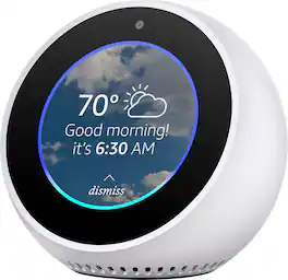 Amazon - Refurbished Excellent - Echo Spot - smart alarm clock with Alexa - White