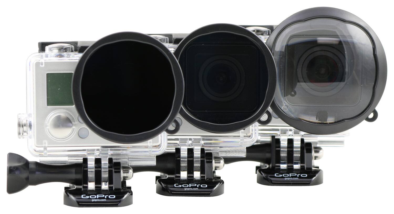 polarpro - Hero3+ Venture Lens Filters (3-Pack) - Gray/Black - Angle