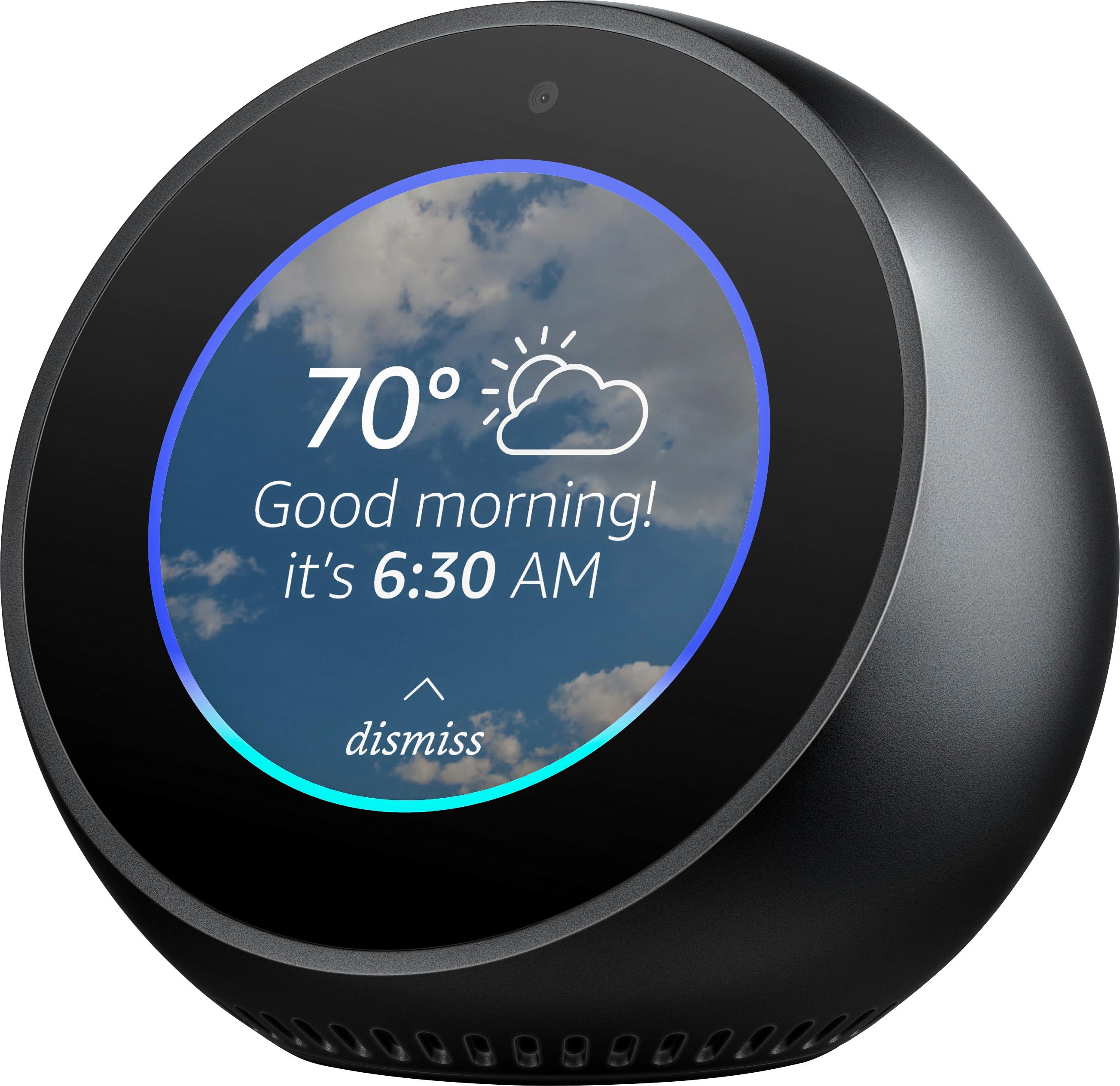Pessimist mercenary During ~ Amazon Echo Spot smart alarm clock with Alexa Black B073SQYXTW - Best Buy