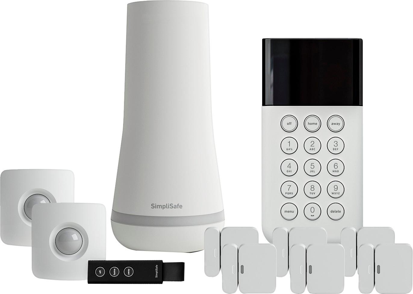 Angle View: Arlo - Home Security System with Wired Keypad Sensor Hub, (5) 8-in-1 Sensors, and Yard Sign - White