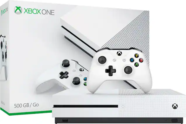 Front. Microsoft - Xbox One S 500GB Console - White.