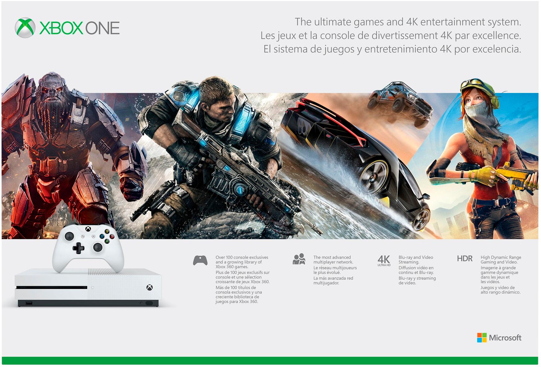 Microsoft® Xbox One S Console Only 500GB Xbox One English,French,Spanish ko  US/Canada 1 License XBOX - Console