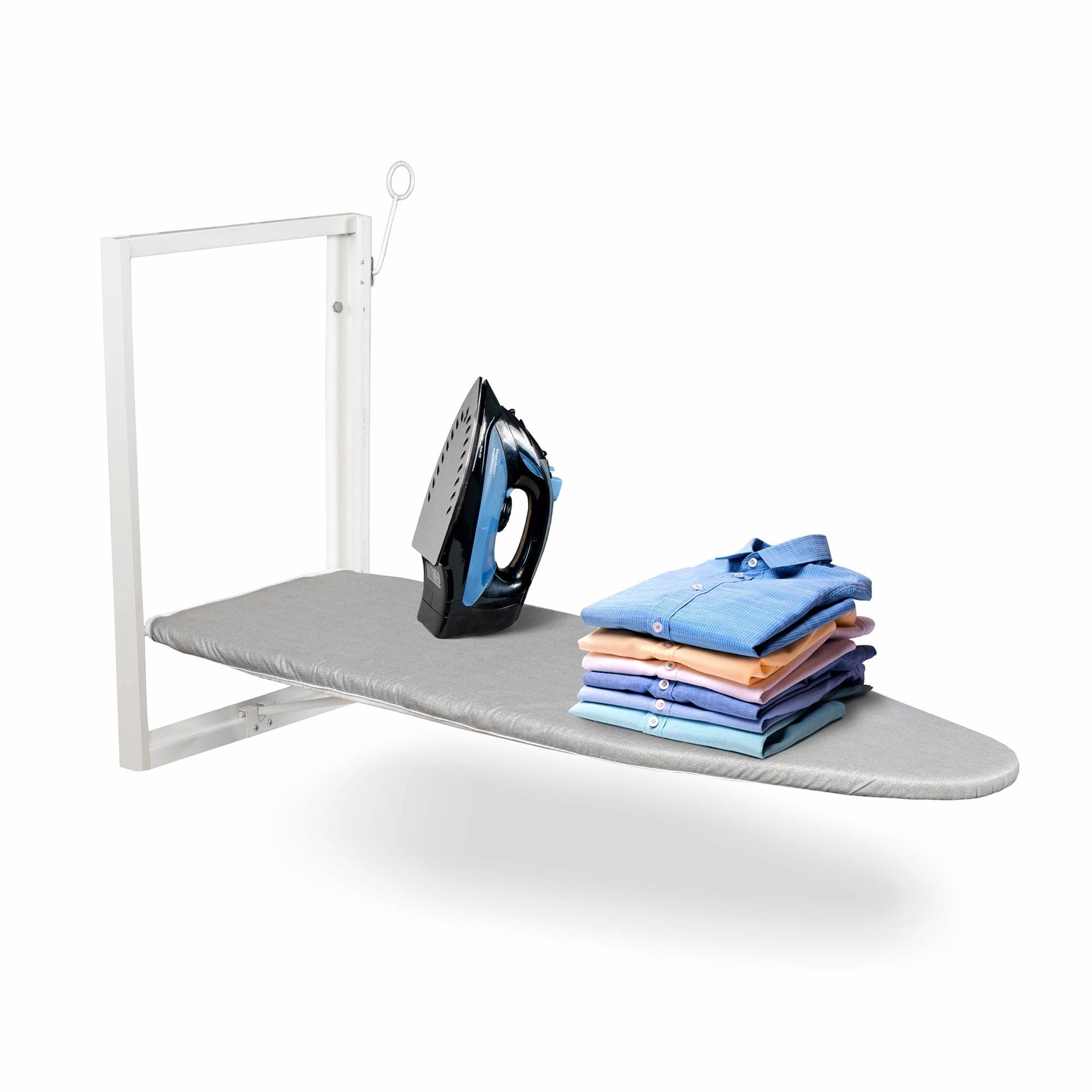 Ivation - Wall Mounted Ironing Board, 36.2” x 12.2” Foldable Iron Board for Home, Apartment & More - White