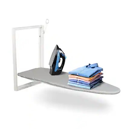 Front. Ivation - Wall Mounted Ironing Board, 36.2” x 12.2” Foldable Iron Board for Home, Apartment & More - White.