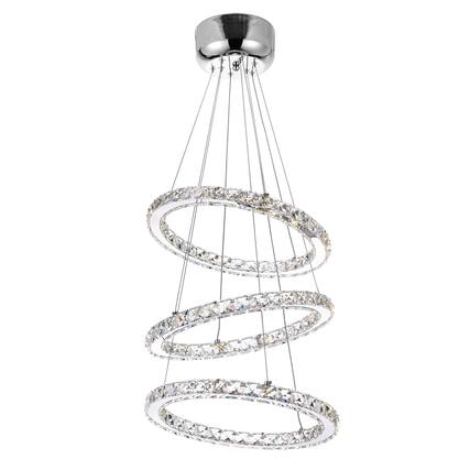 Front. CWI Lighting - Ring LED Chandelier With Chrome Finish - Stainless Steel.
